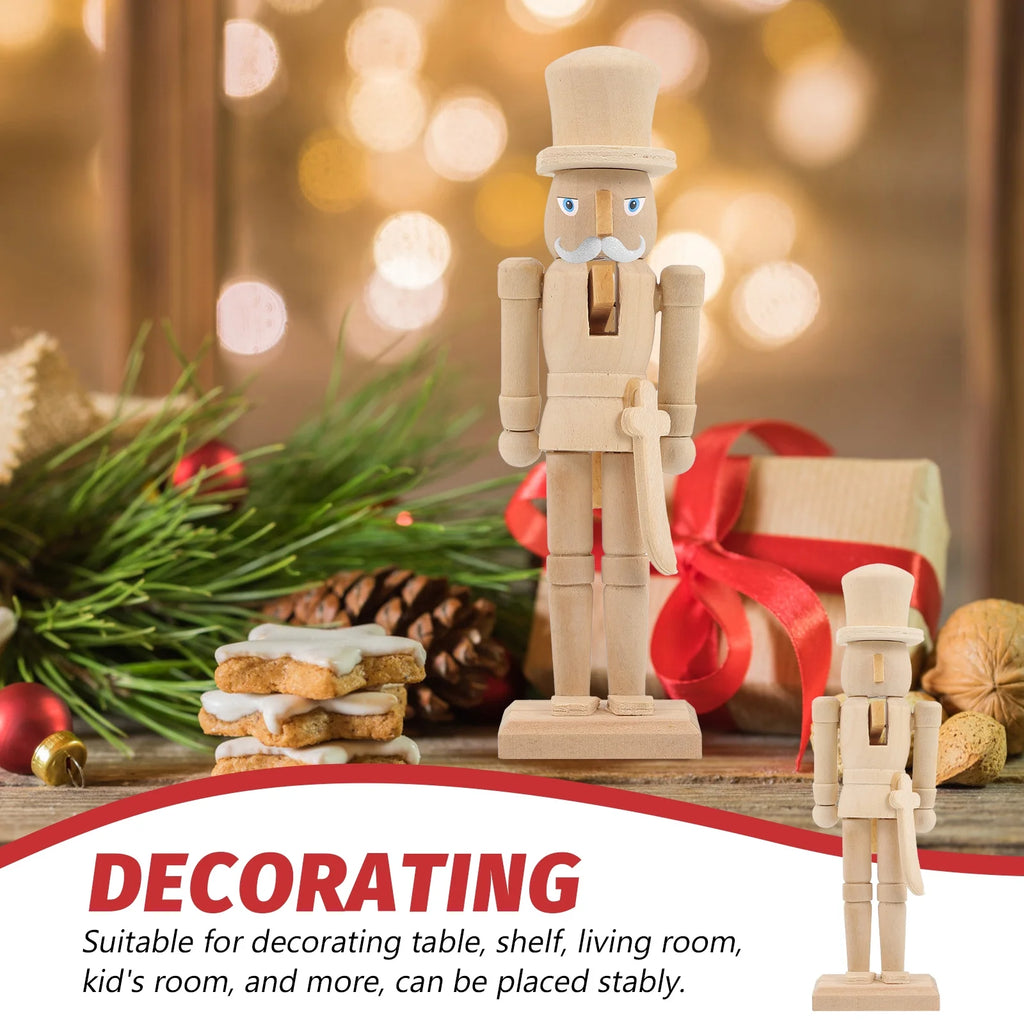 Black Unfinished Peg Dolls Nutcracker Decor L437