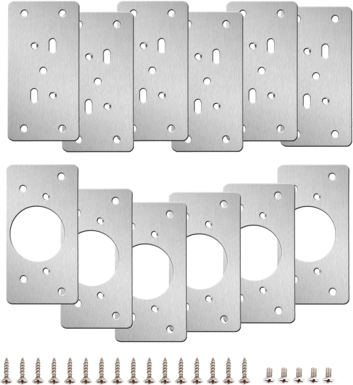 12-Pack Stainless Steel Cabinet Hinge Repair Kit with Mounting Screws A5175