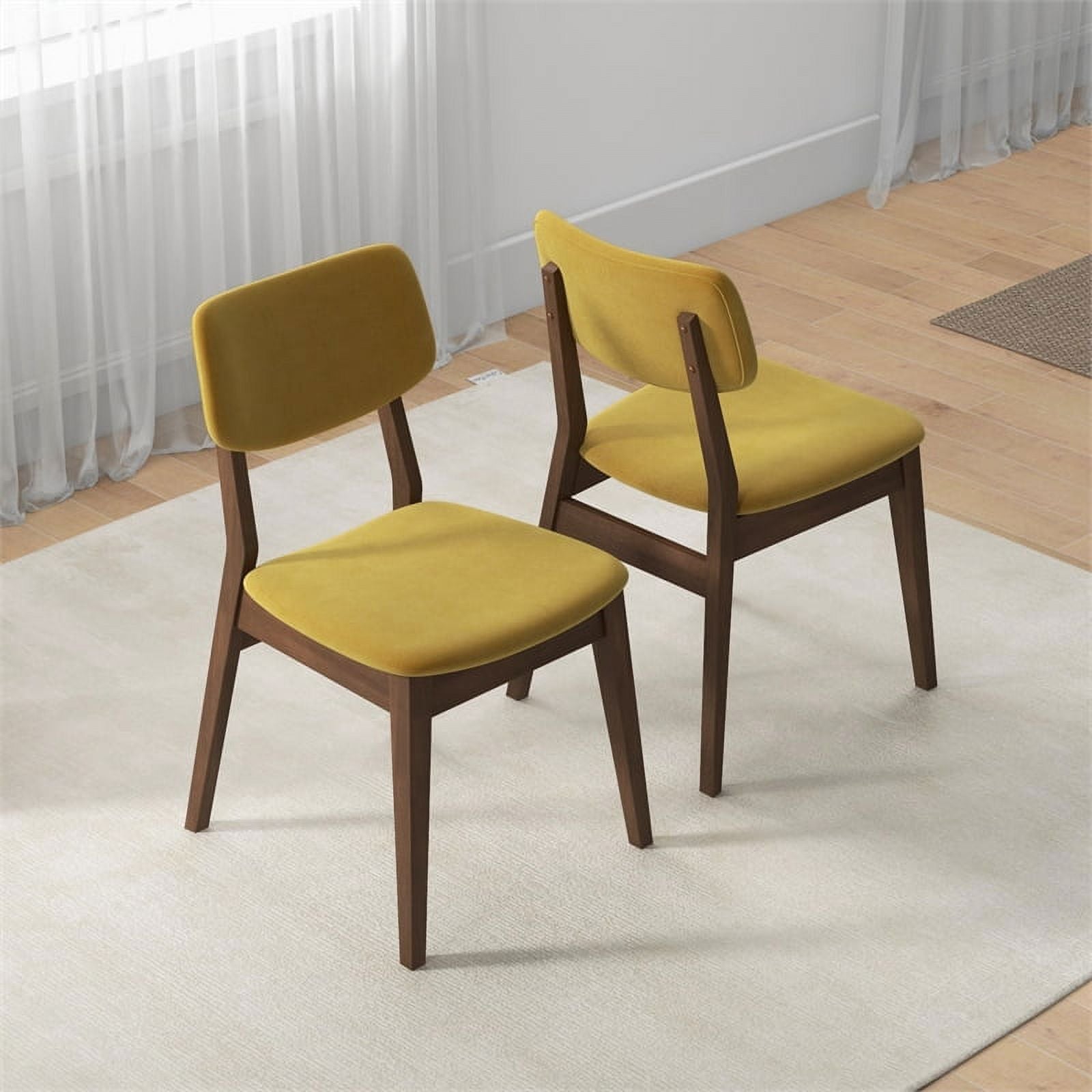 Velvet Dining Chair in Dark Yellow (Set of 2) J467985