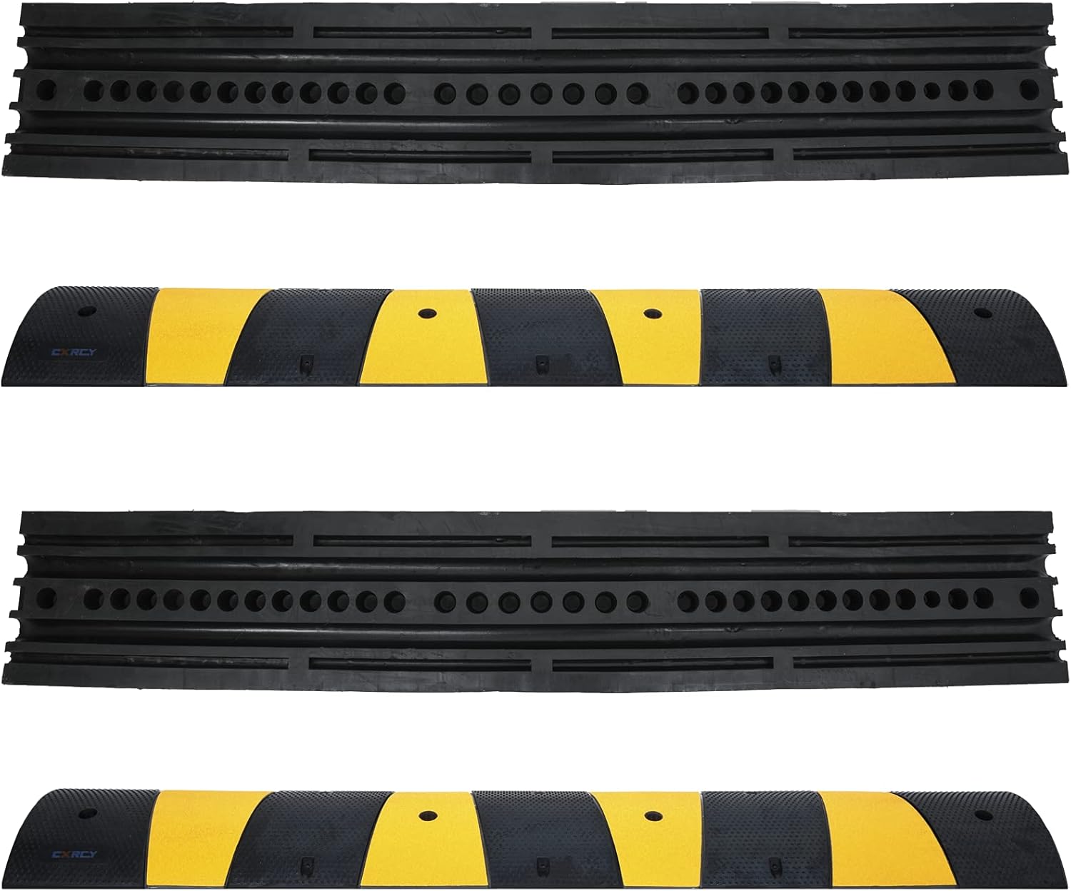 6FT Rubber Speed Bumps 2 Pack Heavy Duty Cable Protector Ramp with 8 Bolts P897
