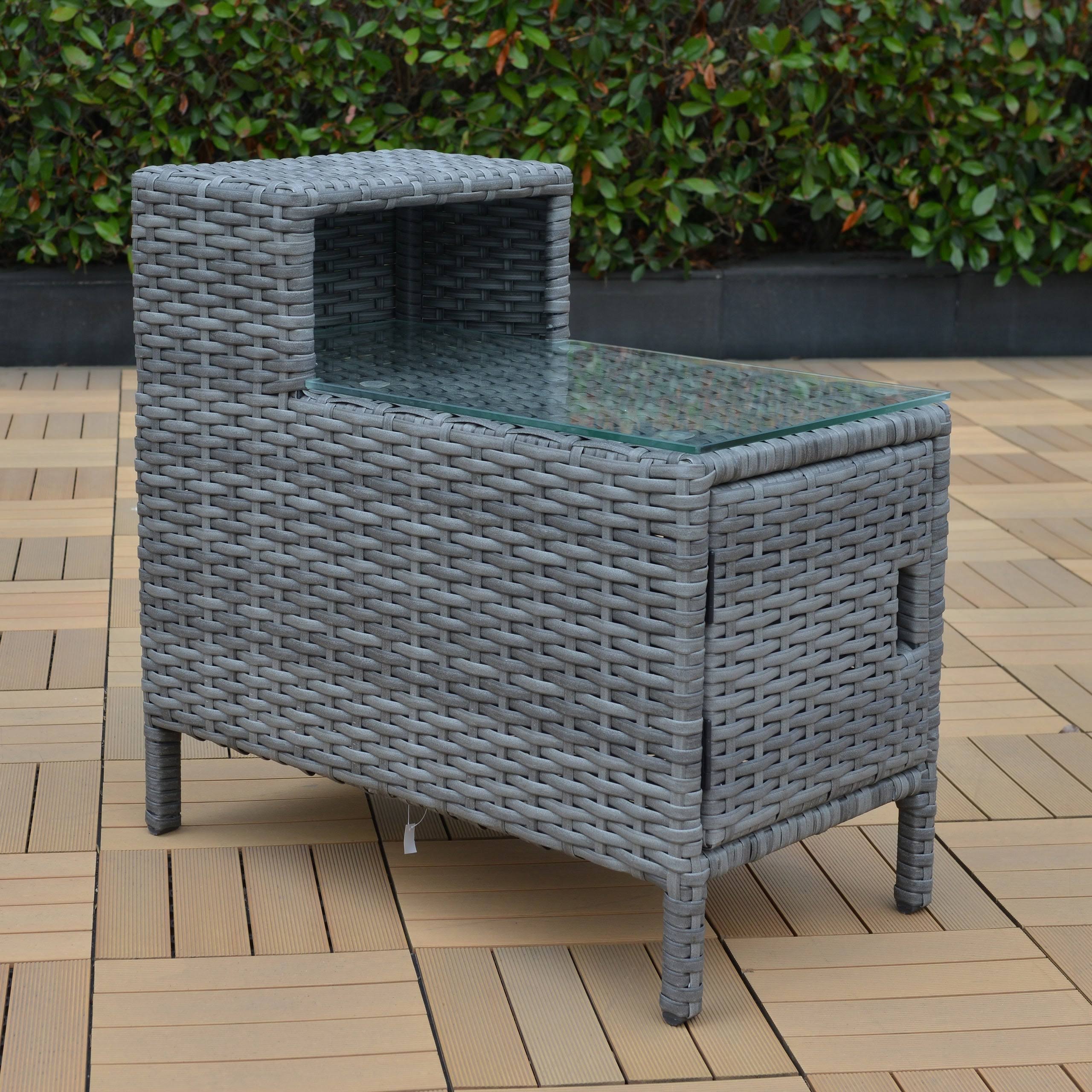 Grey Storage Side Table S6852