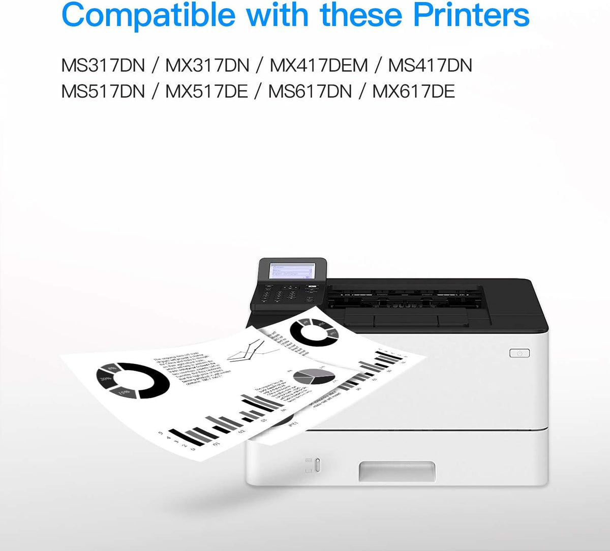 Compatible Toner Cartridge Replacement for Lexmark Printers (Black, 1 Pack) P266