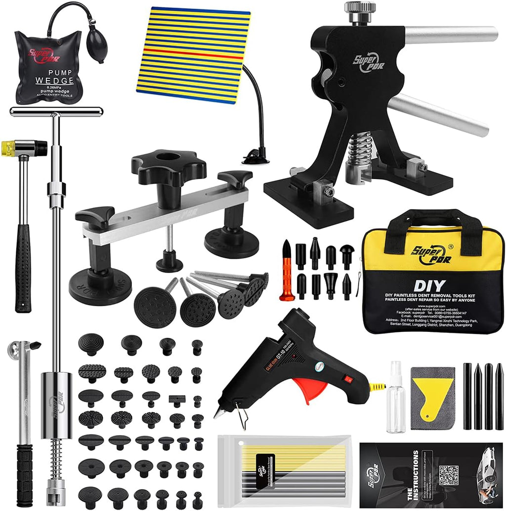 Paintless Dent Repair Kit with Bridge Dent Puller and Black Dent Lifter, Pack of 2 E685