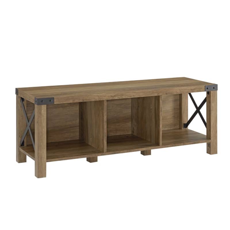 Reclaimed Barnwood Laminate Bench with Metal Accents E161532