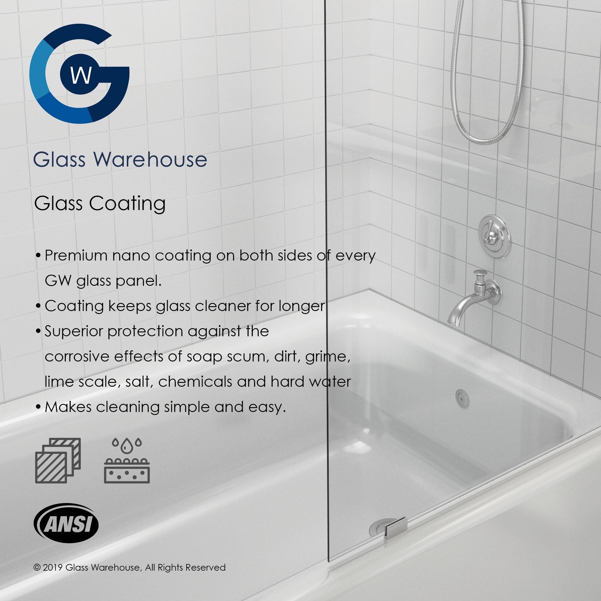 Chrome Hinged Frameless Shower Door Y3379