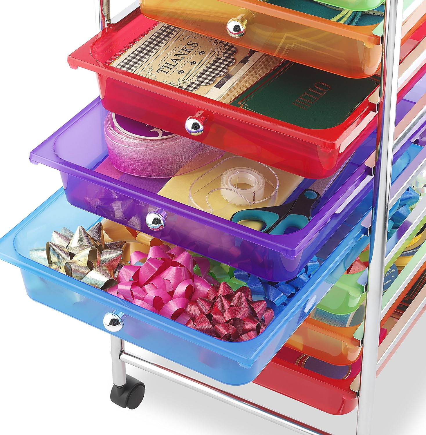 10 Drawer Chrome Rolling Craft Organizer Cart R592895