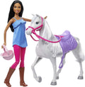 Barbie Doll & Horse Set with Brunette Doll, White Horse, Saddle, Bridle & Reins V302560