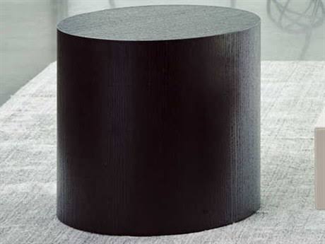Round End Table Black Oak D148