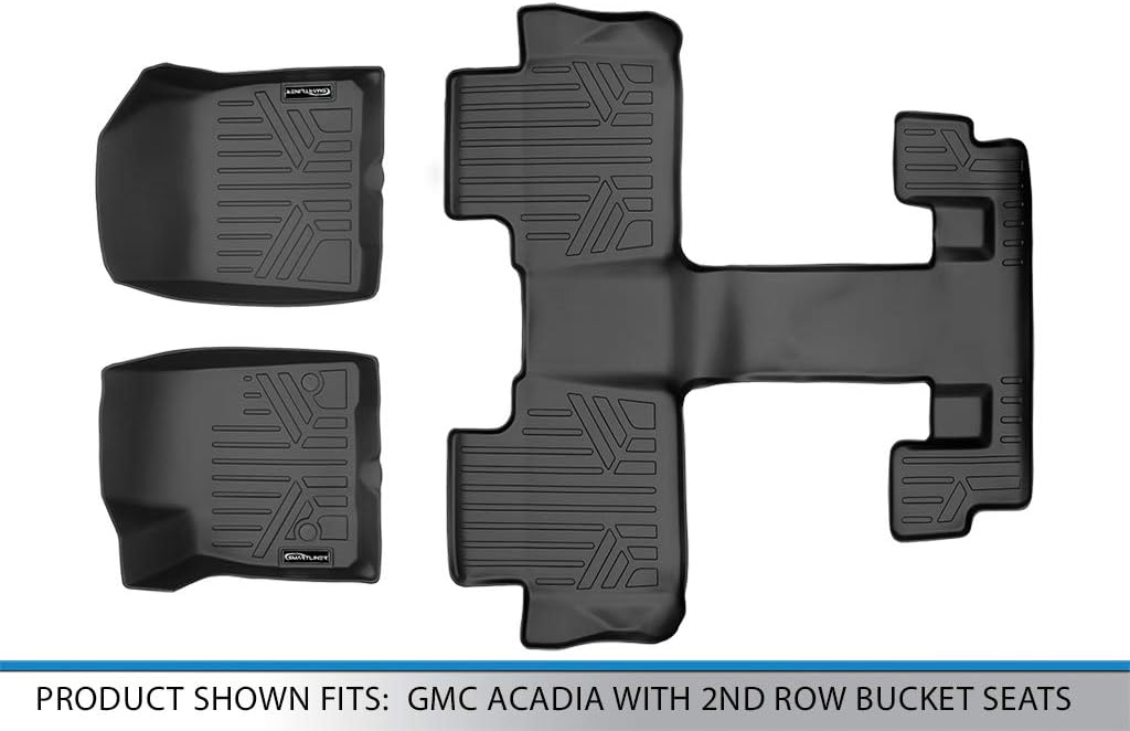 Custom Fit Floor Mats 3 Row Liner Set Black T61461
