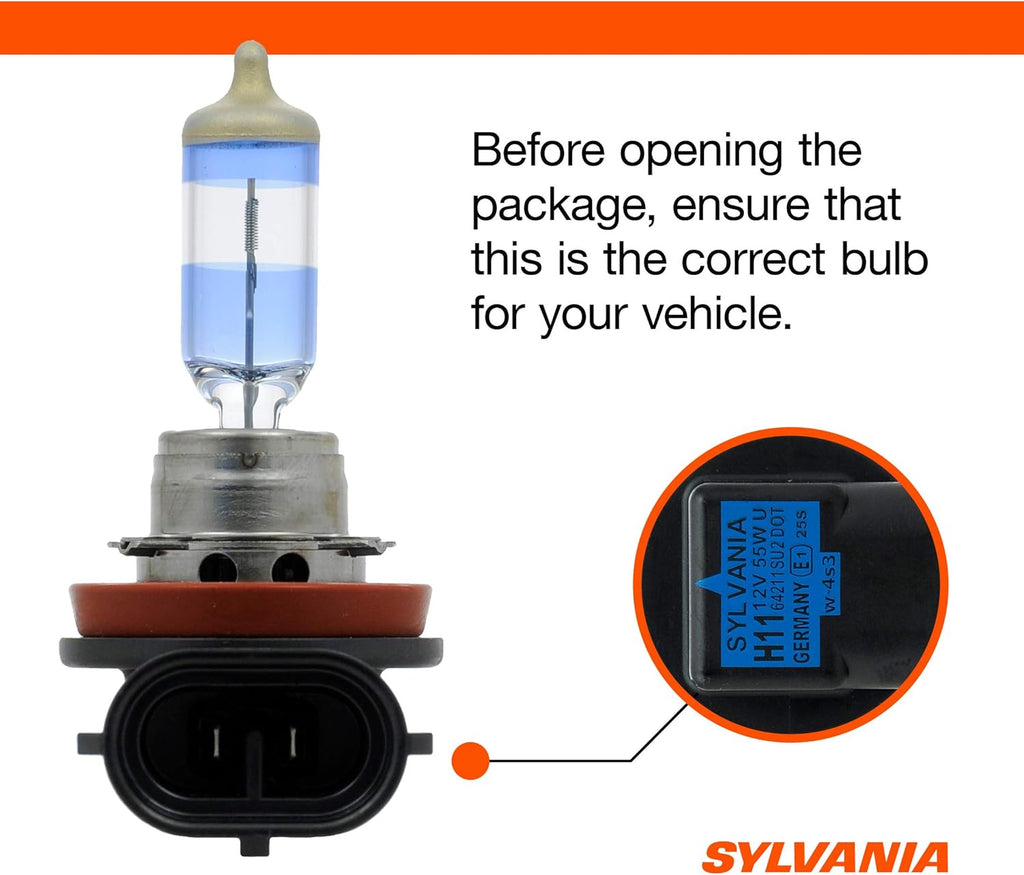 H11 Halogen Headlight Bulb High Beam Low Beam Fog Replacement Bulb Pack of 2 B4163