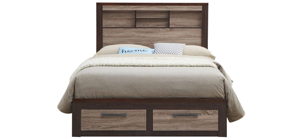 King Bed in Gray and Brown Z877