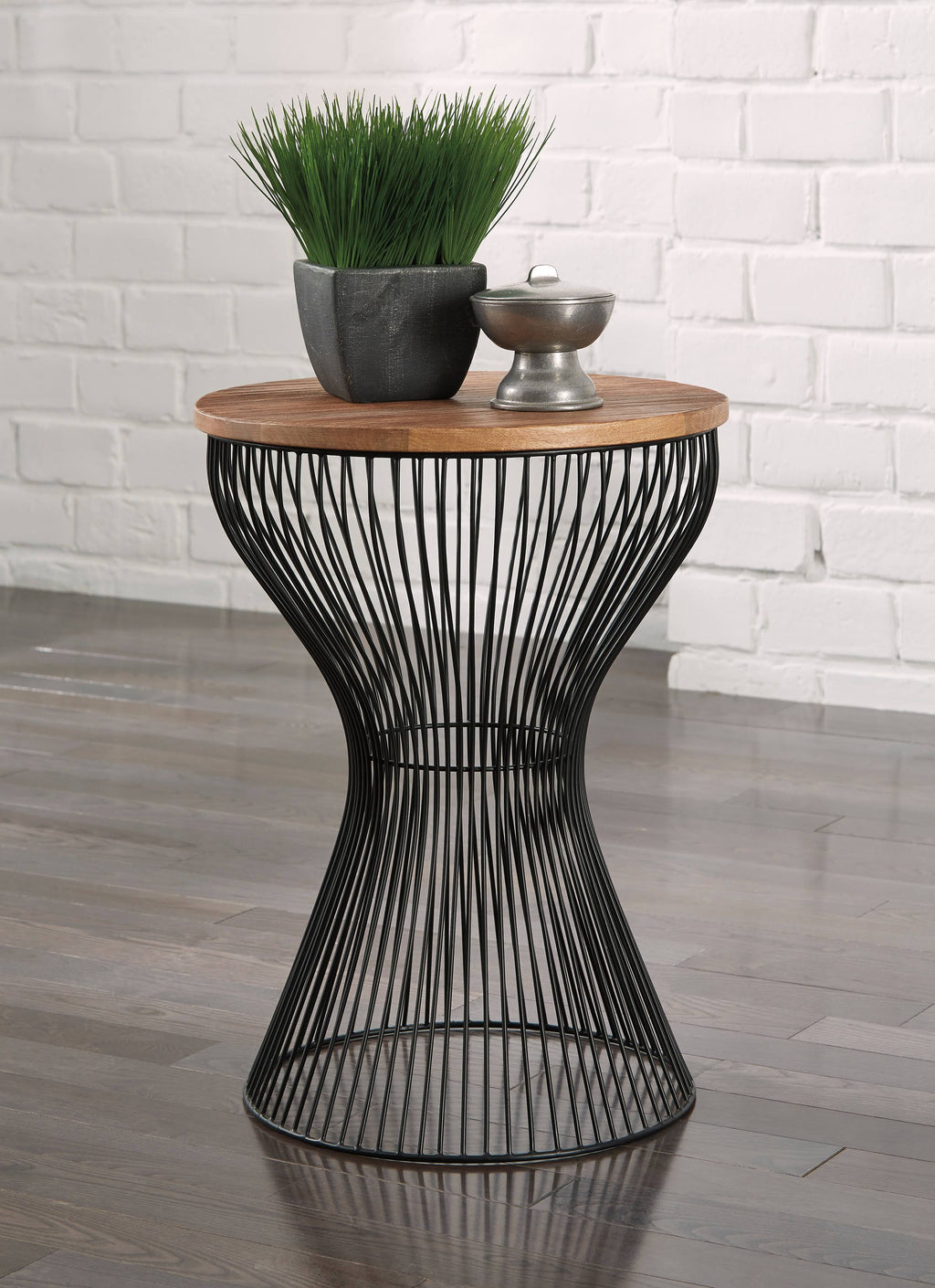 Black Round End Table H7138
