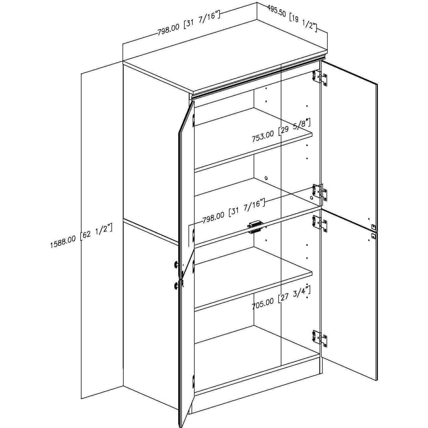4 Door Storage Cabinet Royal Cherry K2741