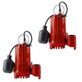 1/2 HP 4300 GPH Cast Iron Sump Pump with Tethered Float Switch (2 Pack) F2572