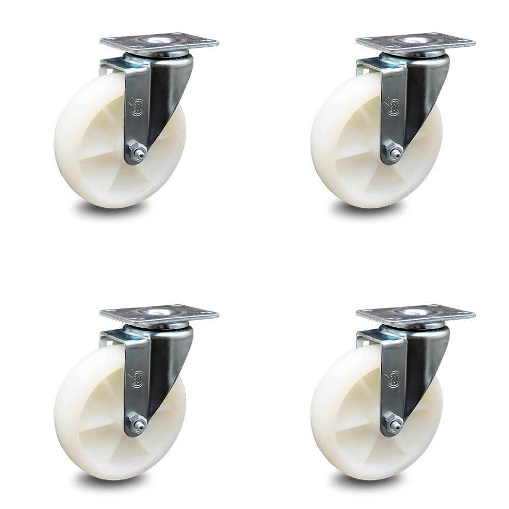 Nylon Swivel Caster Set of 4 with 5x22 Wheels X8216