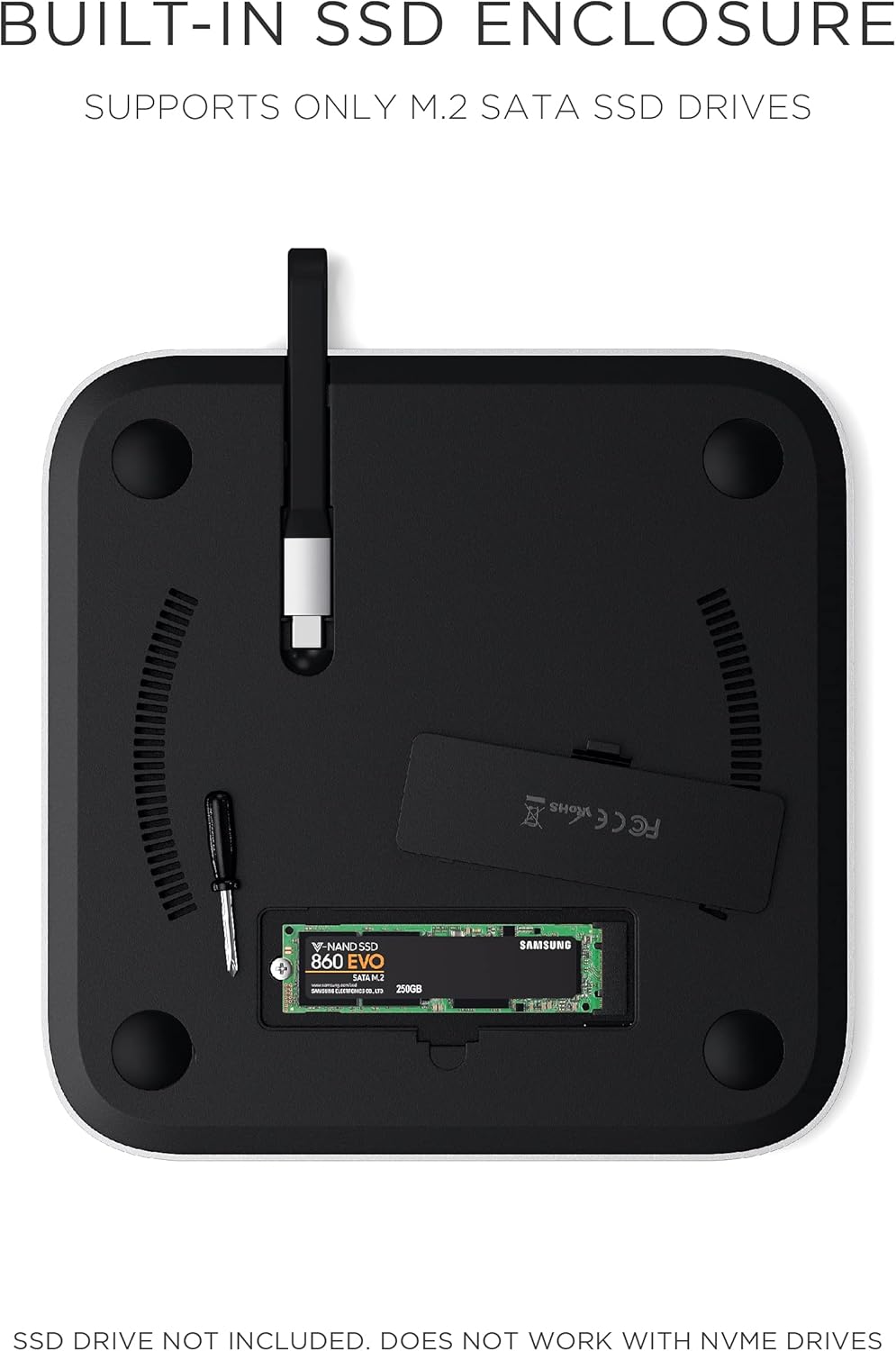 Silver USB-C Stand & Hub with SSD Enclosure C9977