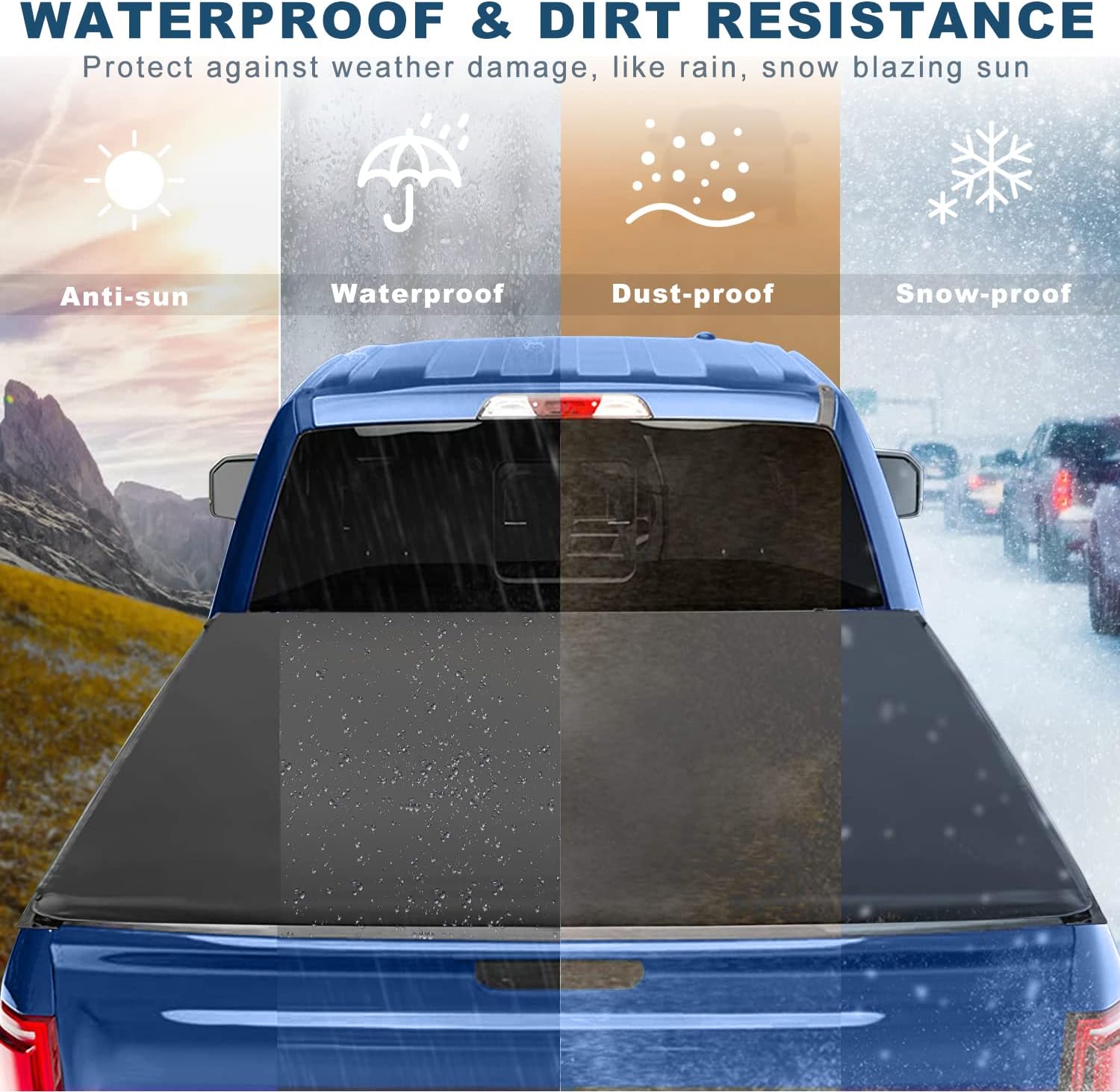 6.5FT Roll Up Tonneau Truck Bed Cover P3294