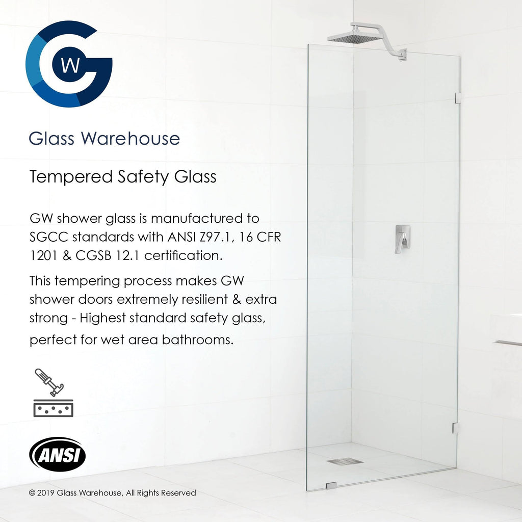 Chrome Hinged Frameless Shower Door Y3379