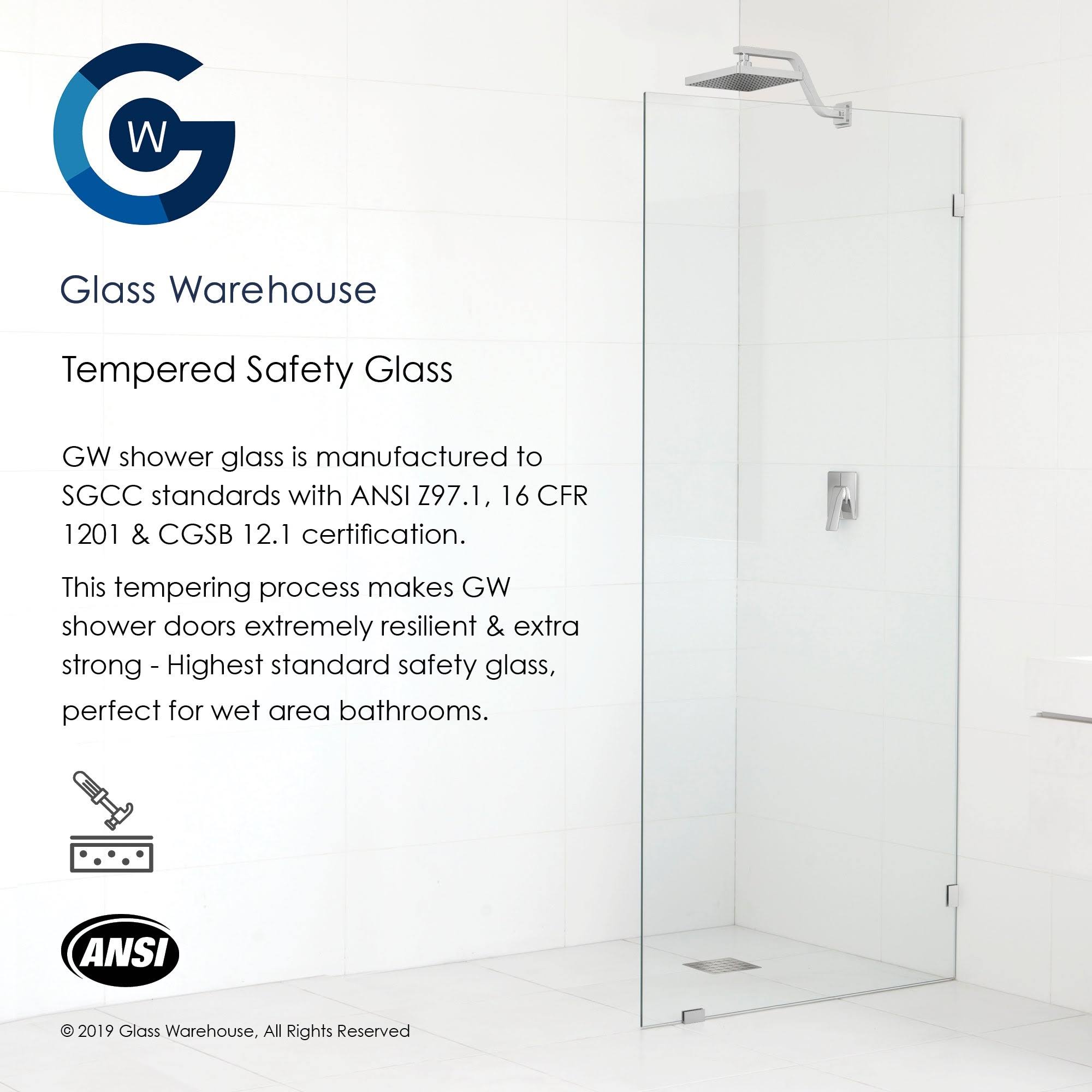 Chrome Hinged Frameless Shower Door Y3379