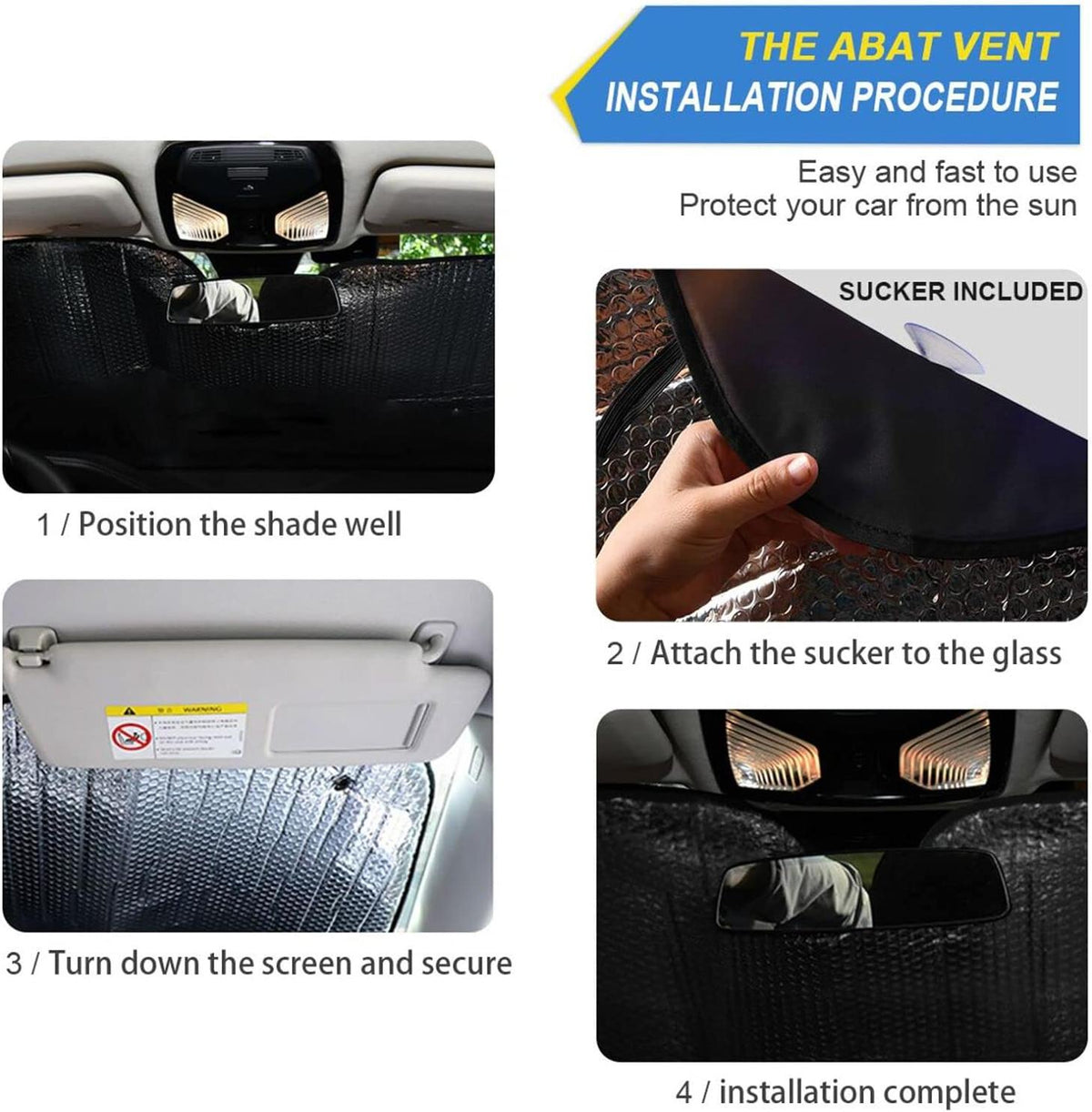 55x27.6in Foldable Windshield Sun Shade N3636