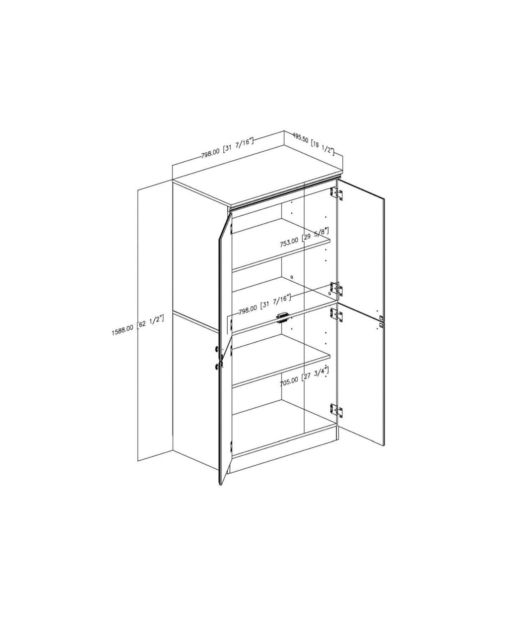 4 Door Storage Cabinet Royal Cherry K2741