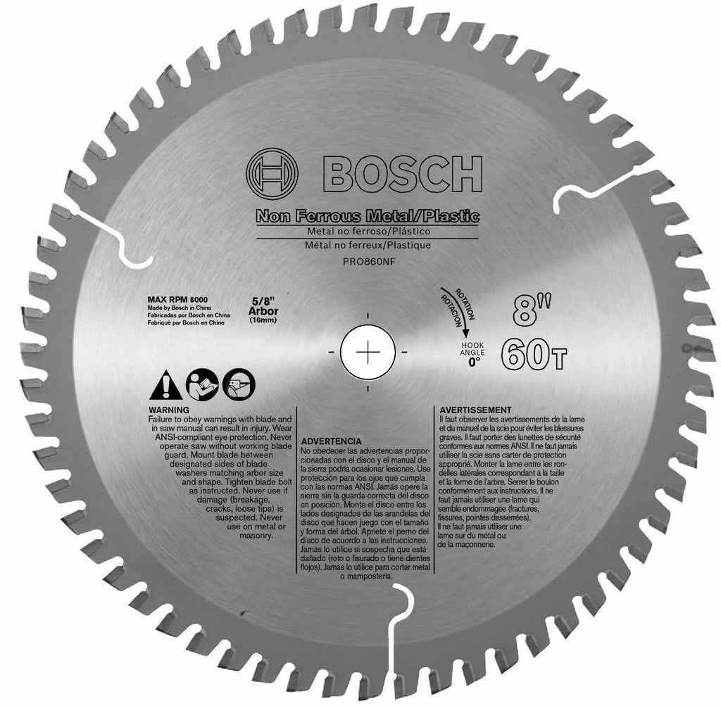 8 In. 60 Tooth Non-Ferrous Metal Cutting Circular Saw Blade N680