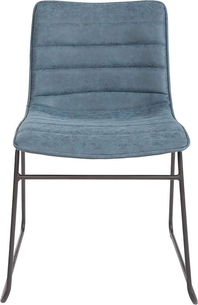 Navy Faux Leather Chair with Black Base (2-Pack) S44439