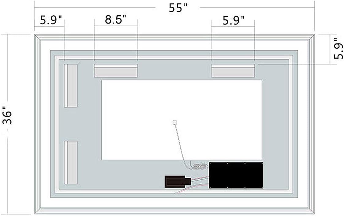 LED Bathroom Mirror with Dimmable Lights, Anti-Fog Wall Mounted Vanity Mirror P8622