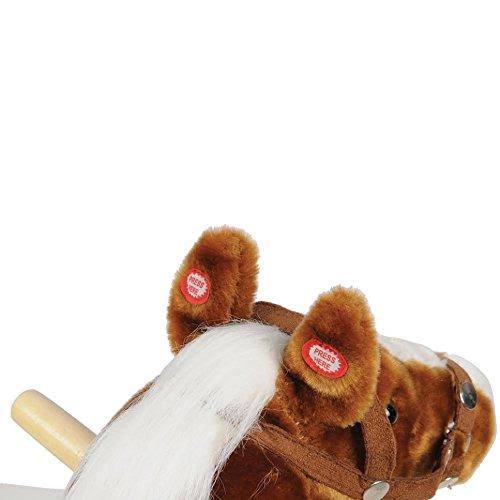 Pinto Rocking Horse with Brown Saddle Y89371