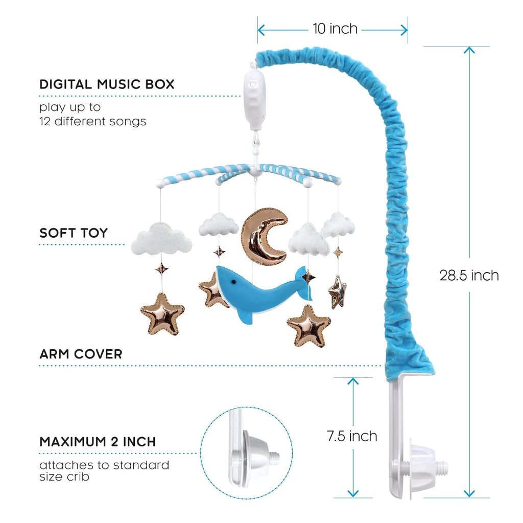 Ocean Whale Musical Crib Mobile with 15 Lullabies S86768