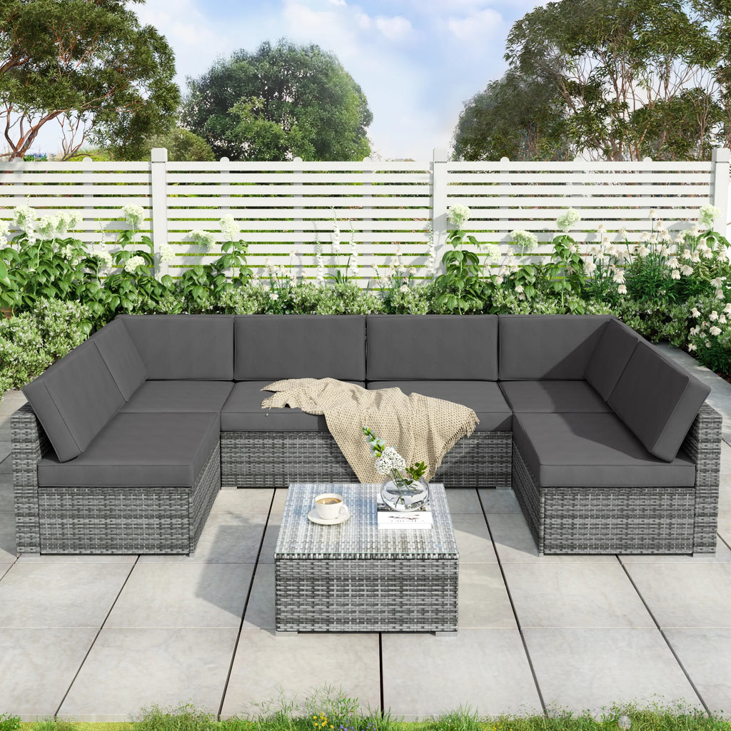 7pcs Rattan Sectional Sofa G96767