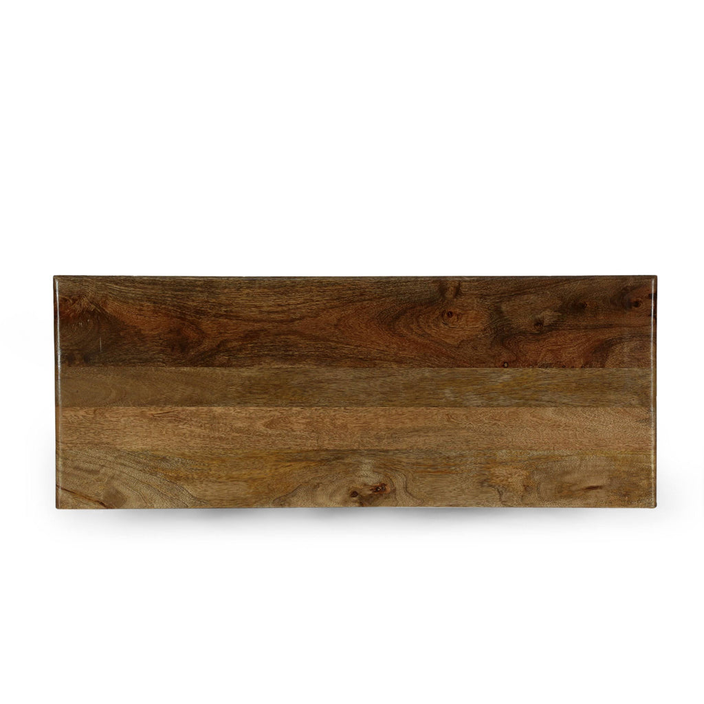 Walnut and Distressed White Mango Wood Bookcase P2737