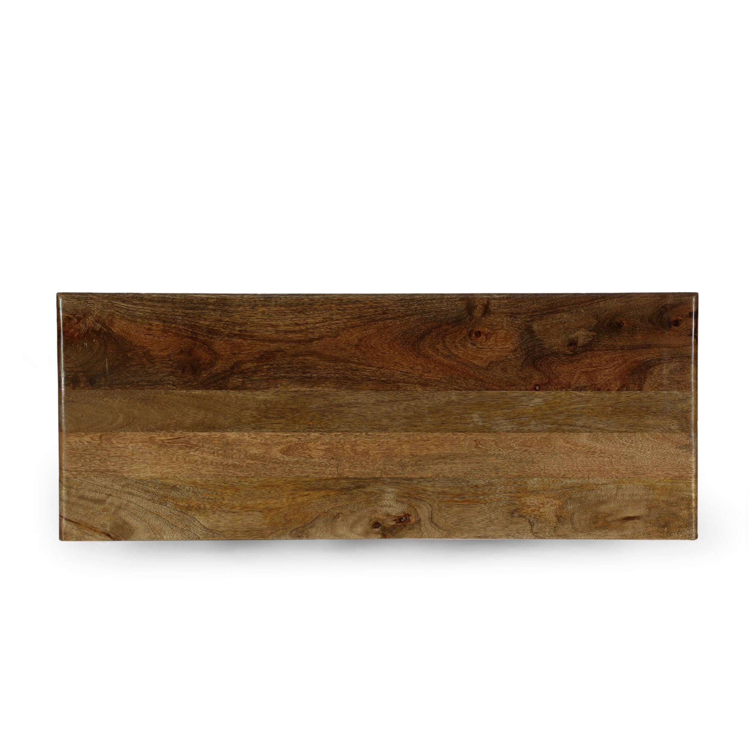 Walnut and Distressed White Mango Wood Bookcase P2737