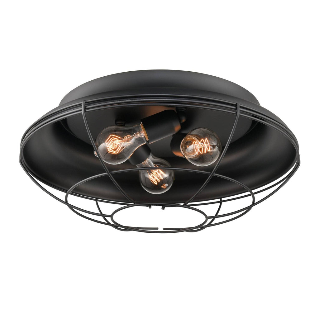 Matte Black 3 Light Flush Mount Lighting N958159