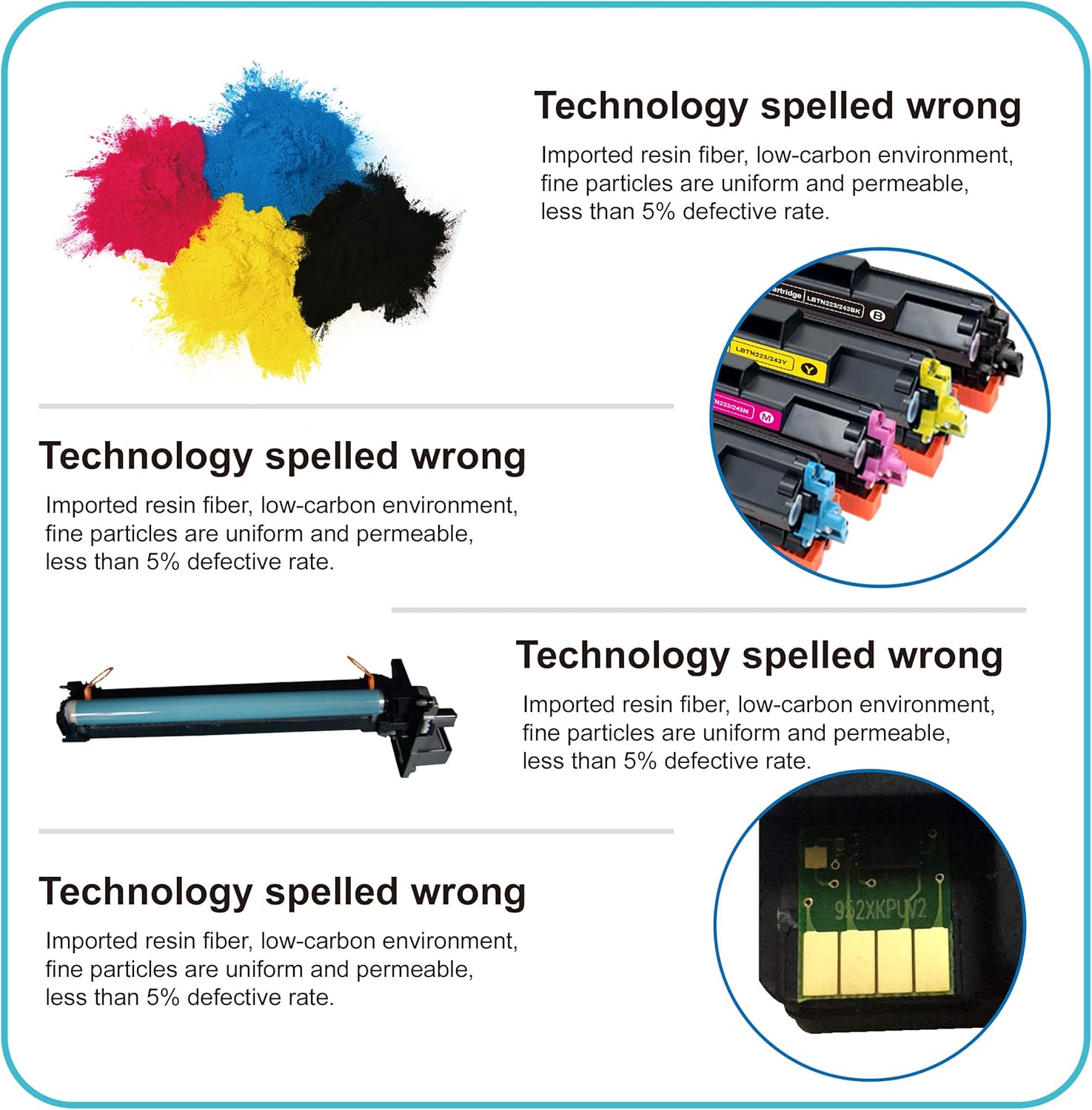 (4-Pack, Black, High Page Yield) Compatible TN-880 Toner Cartridge for Brother Printers J613849