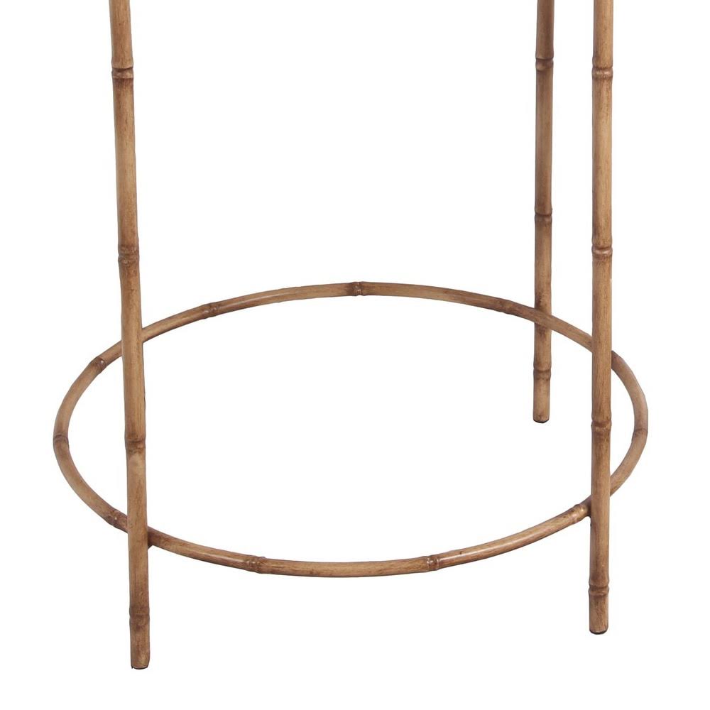 Farmhouse Round Top Accent Table Set of 2 Brown G7589