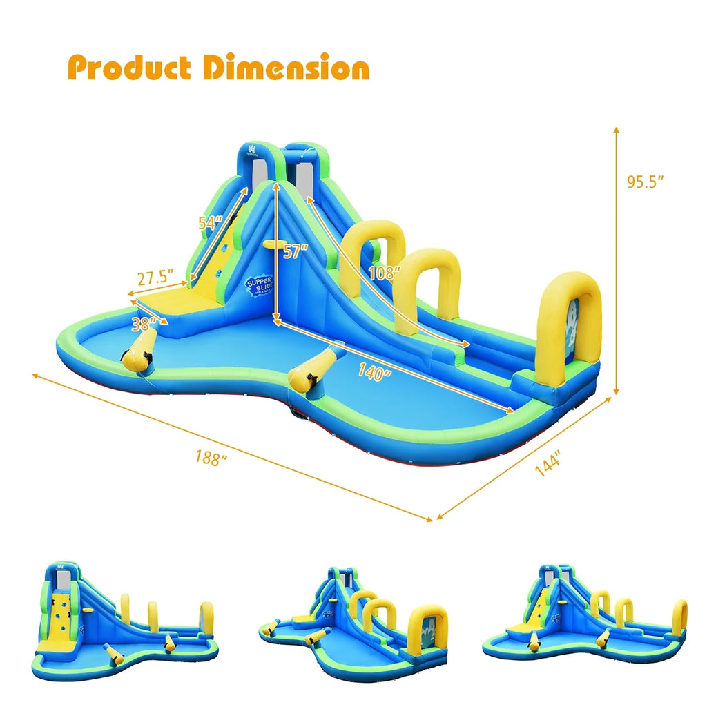 Inflatable Water Slide Kids Bounce House Castle Splash Pool X5947