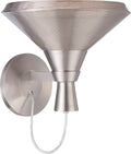 1 Light Metal Shade Wall Satin Steel LED E94633