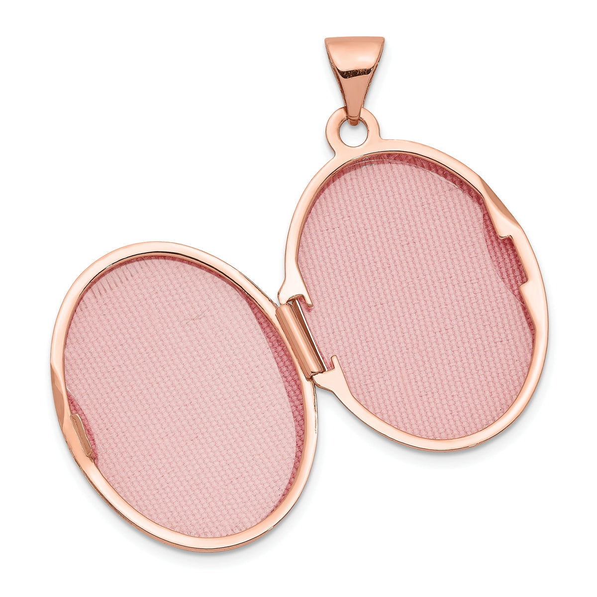 14k Rose Gold Oval Locket Charm Pendant W4187