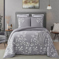 Grey Chambray Cotton Comforter Set K124
