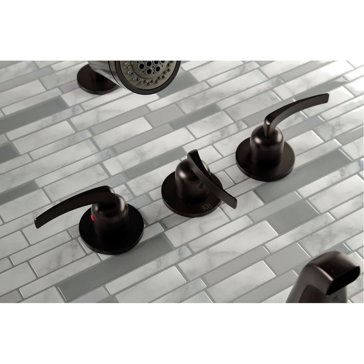 Three Handle Tub and Shower Faucet Matte Black M8047