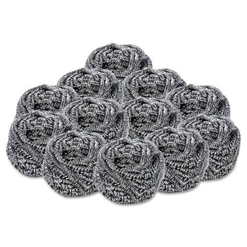 Stainless Steel Scrubbers, Medium, 72/Carton C492