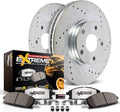 Carbon Fiber Ceramic Brake Pads and Drilled Slotted Brake Rotors Brake Kit F106