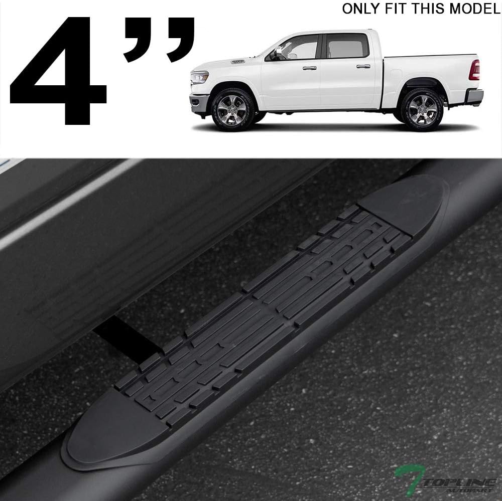Oval Matte Black Side Step Nerf Bars Rail Running Boards For Dodge Ram 1500 Crew Cab P489