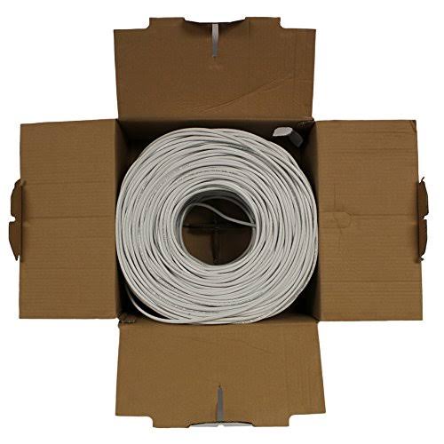 Cat6 1000ft CCA UTP Solid 23AWG White 550MHz Bulk Ethernet Cable W846798