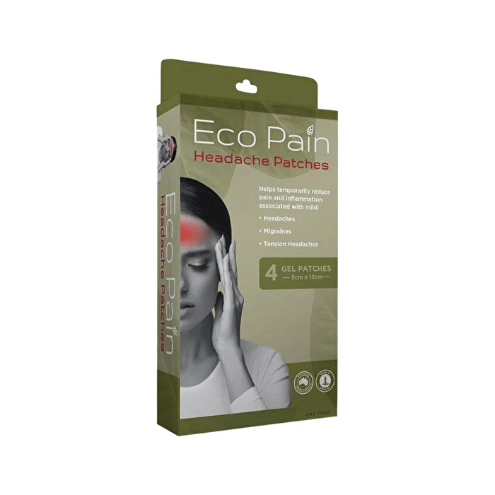 Eco Pain Headache Patches (Gel Patches - 5cm x 12cm) x 4 Pack D959980