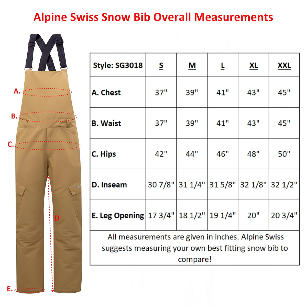 Waterproof Insulated Snow Bib Overalls A6030