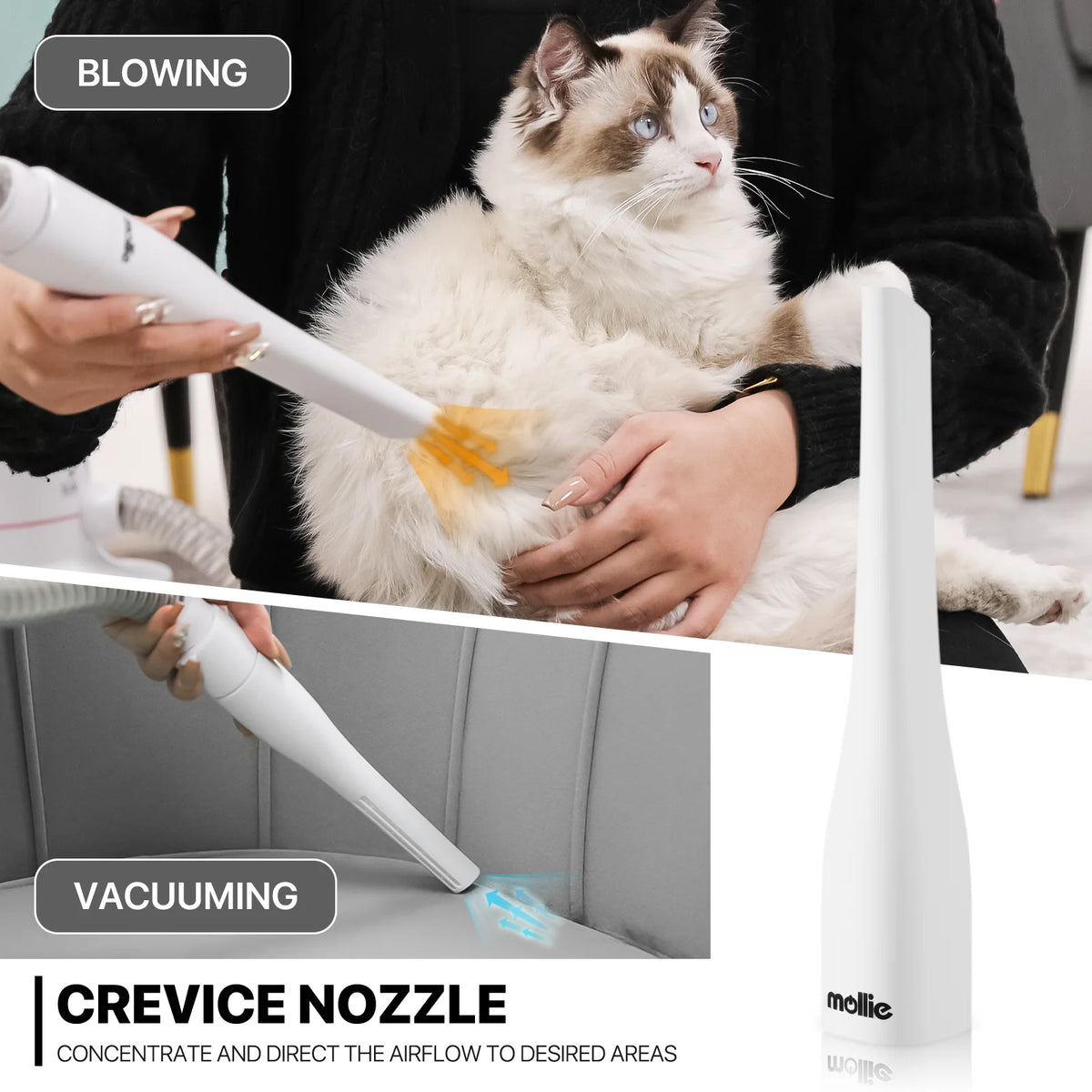 Blue 3-in-1 Pet Grooming Vacuum Kit with 6 Grooming Tools T60395