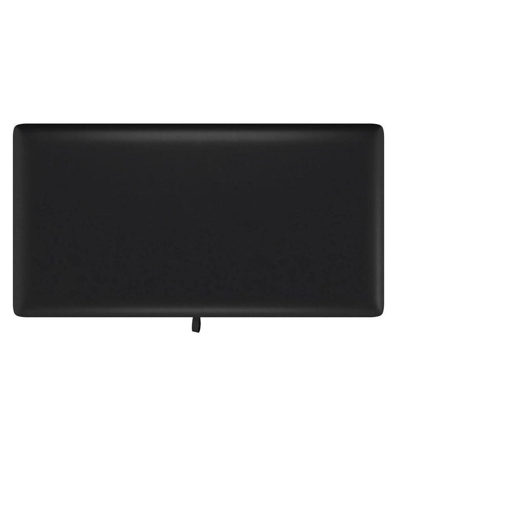 Black Faux Leather Storage Ottoman L63405