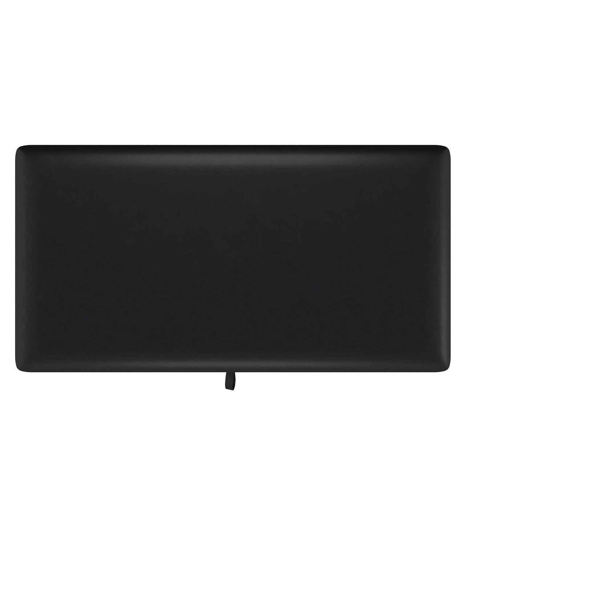 Black Faux Leather Storage Ottoman L63405